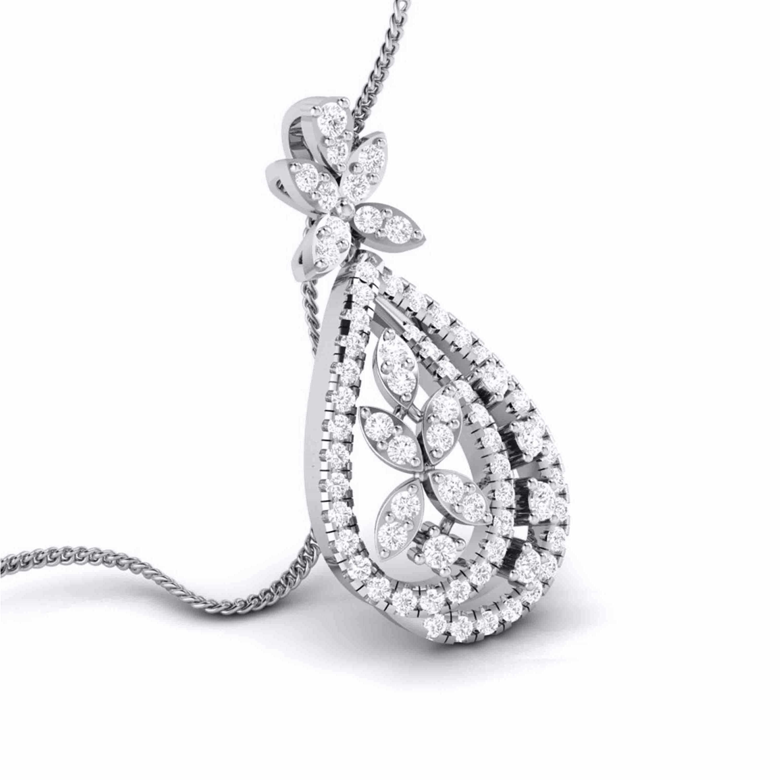 Three Stone 1/20 Cttw Natural Diamond Pendant Necklace set in 925 Ster –  Fifth and Fine