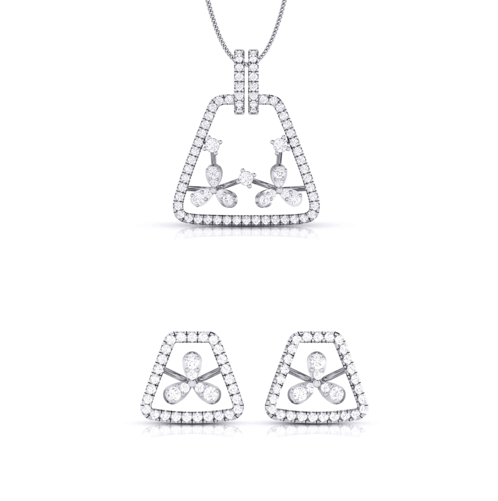 Jewelove™ Pendants & Earrings Pendant Set Designer Platinum Diamond Pendant Set JL PT P 30