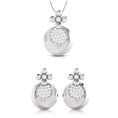 Designer Platinum Diamond Pendant Set JL PT P 34-A