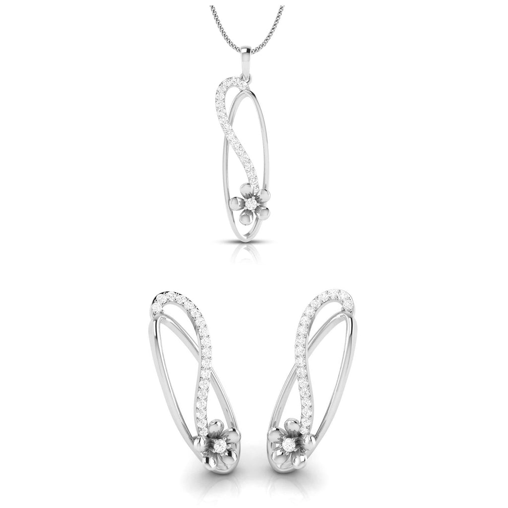 Jewelove™ Pendants & Earrings Pendant Set Designer Platinum Diamond Pendant Set JL PT P 39-C