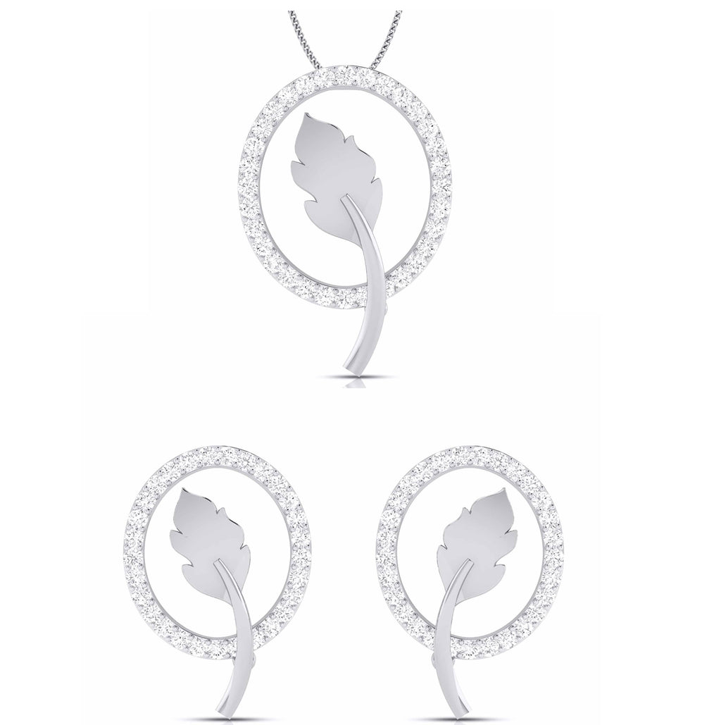 Jewelove™ Pendants & Earrings Pendant Set Designer Platinum Diamond Pendant Set JL PT P BT 37-F