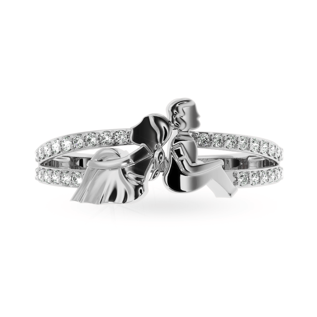 Jewelove™ Rings SI IJ Designer Platinum Diamond Ring for Women JL PT LC894