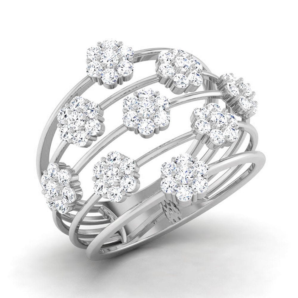Jewelove™ Rings SI IJ / Women's Band only Designer Platinum Diamond Ring JL PT R 8117