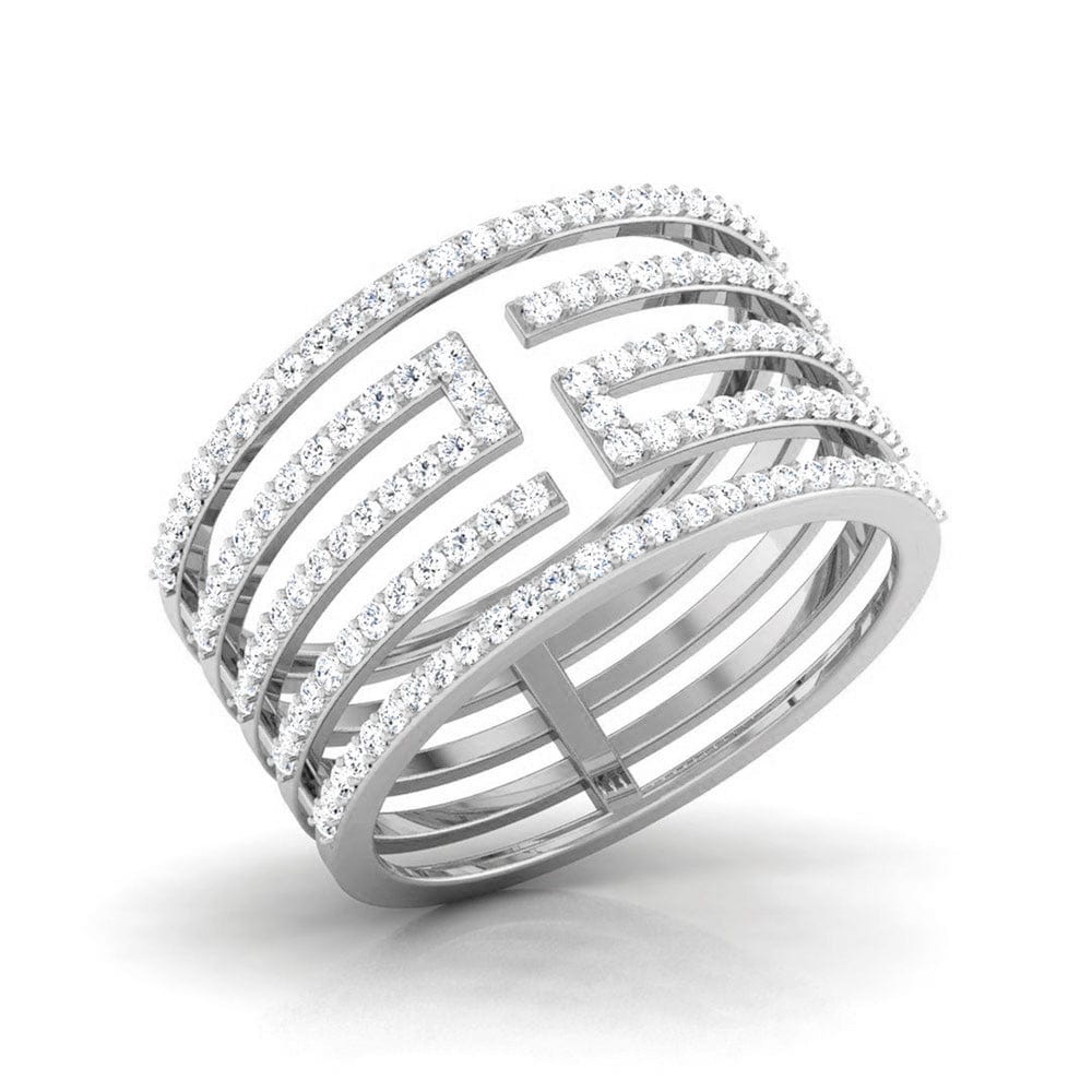 Jewelove™ Rings SI IJ / Women's Band only Designer Platinum Diamond Ring JL PT R 8118
