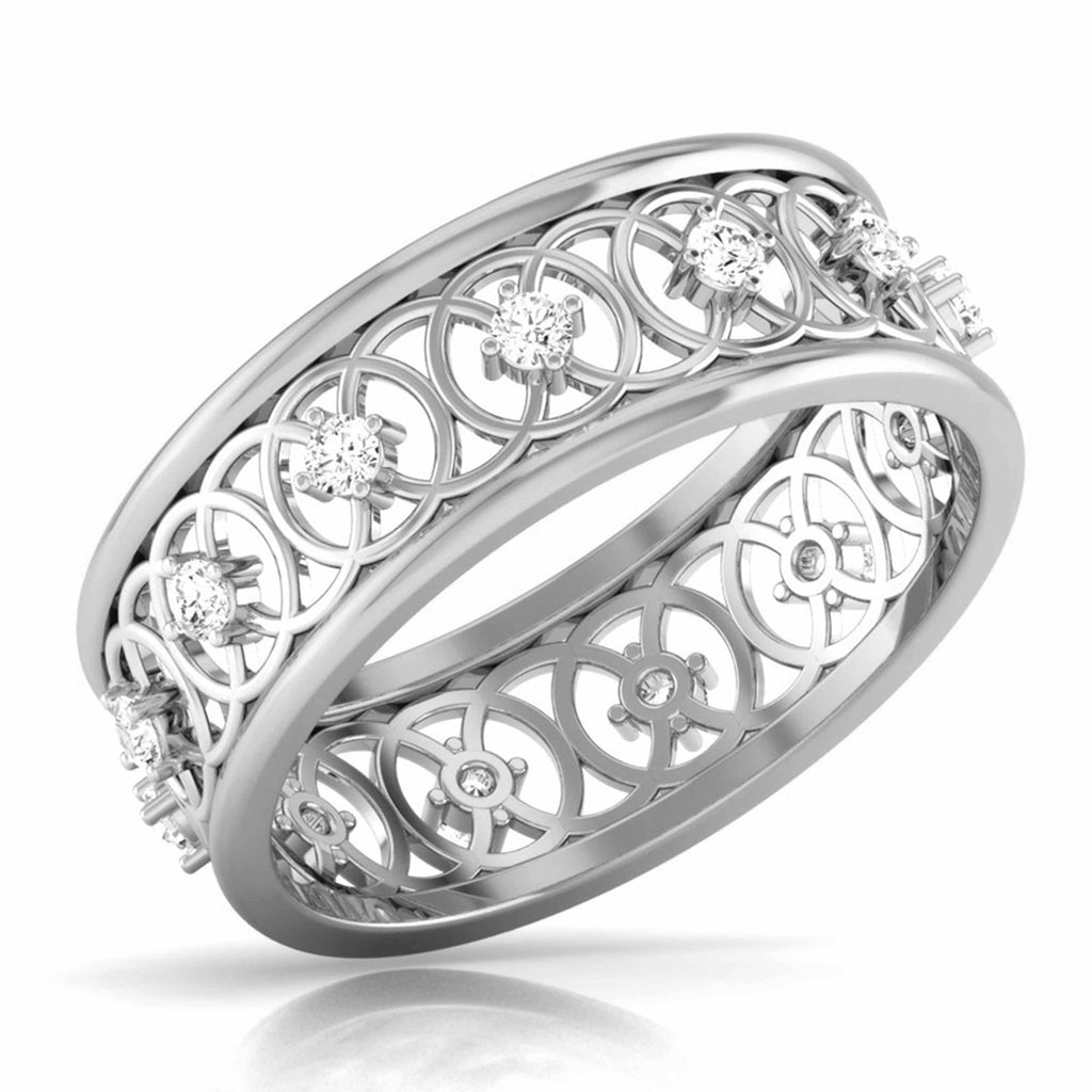Jewelove™ Rings SI IJ / Women's Band only Designer Platinum Diamond Ring JL PT R 8124
