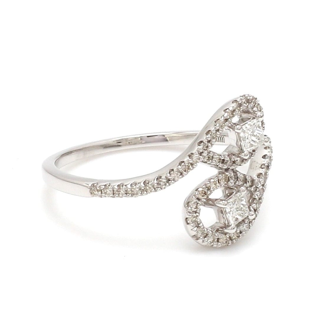 Jewelove™ Rings Women's Band only Designer Platinum Diamond Ring with Princess Cut for Women JL PT 1006