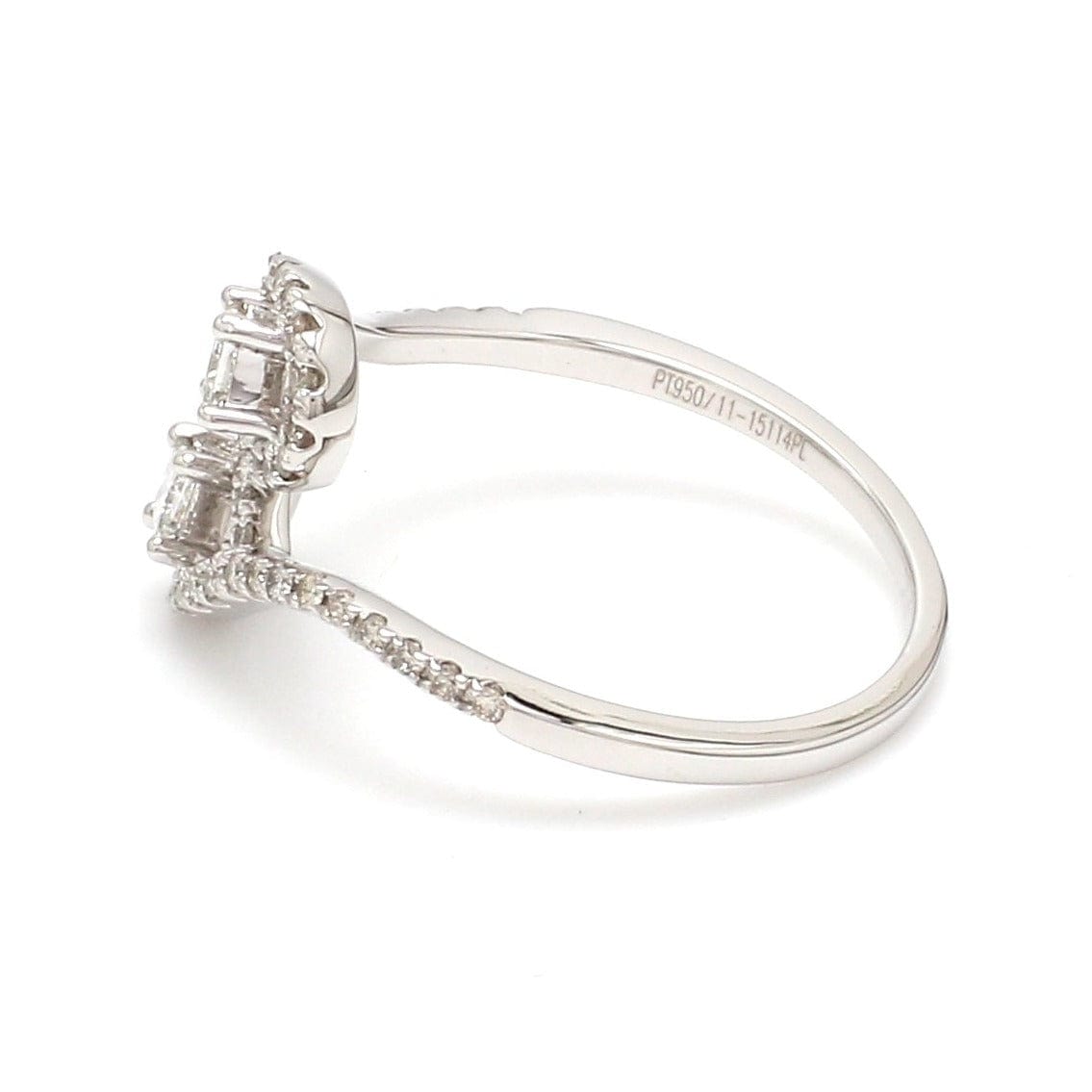 Jewelove™ Rings Women's Band only Designer Platinum Diamond Ring with Princess Cut for Women JL PT 1006