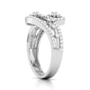 Jewelove™ Rings Designer Platinum Diamond Ring with Twist JL PT R8183