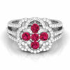 Jewelove™ Rings Designer Platinum Diamond Ruby Engagement Ring JL PT R8116