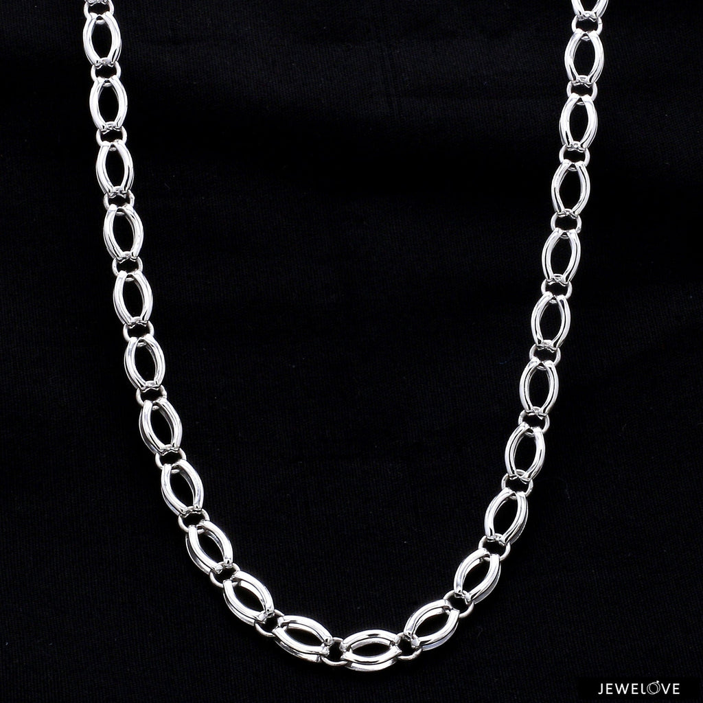 Jewelove™ Chains Designer Platinum Double Links Chain for Men JL PT CH 1179