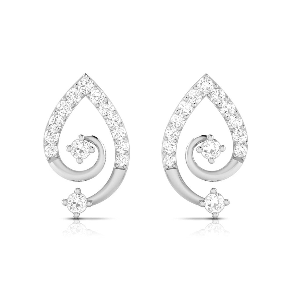Jewelove™ Earrings SI IJ Designer Platinum Earrings with Diamonds for Women JL PT E N-2