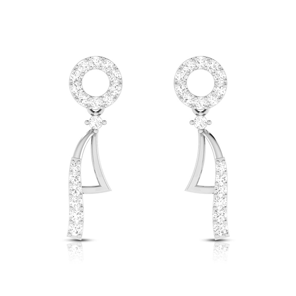 Jewelove™ Earrings SI IJ Designer Platinum Earrings with Diamonds for Women JL PT E N-20
