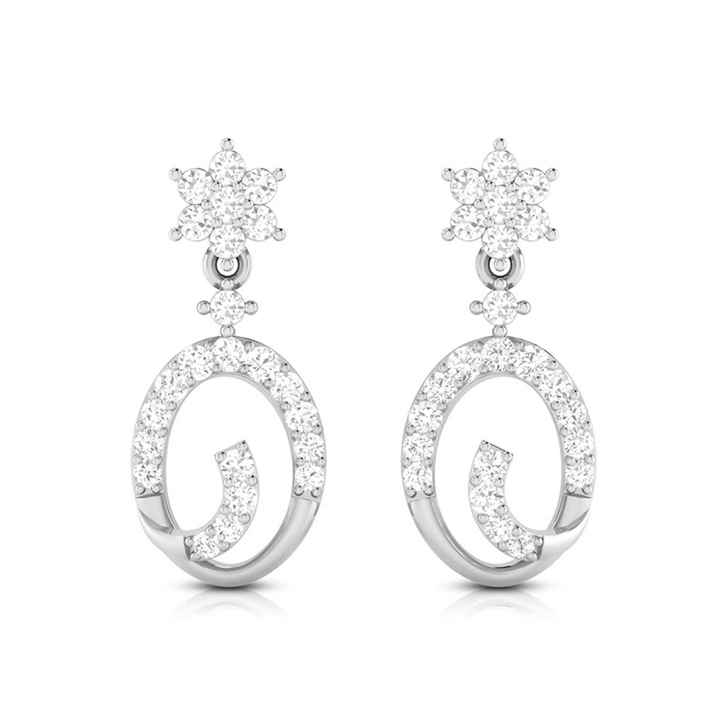 Jewelove™ Earrings SI IJ Designer Platinum Earrings with Diamonds for Women JL PT E N-29