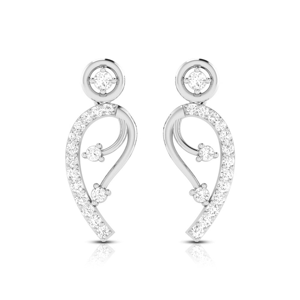 Jewelove™ Earrings SI IJ Designer Platinum Earrings with Diamonds for Women JL PT E N-30