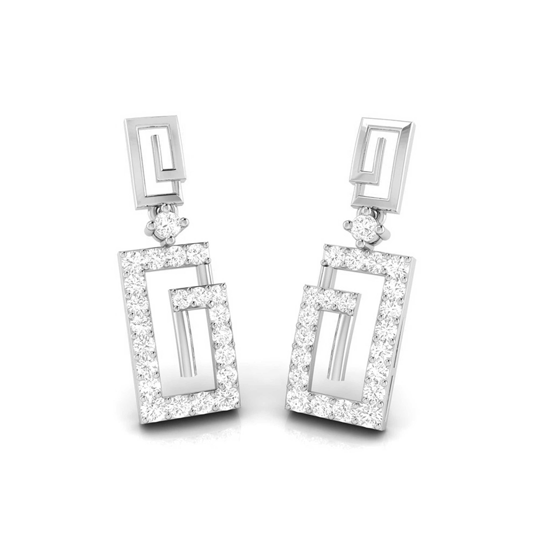 Jewelove™ Earrings Designer Platinum Earrings with Diamonds for Women JL PT E N-31