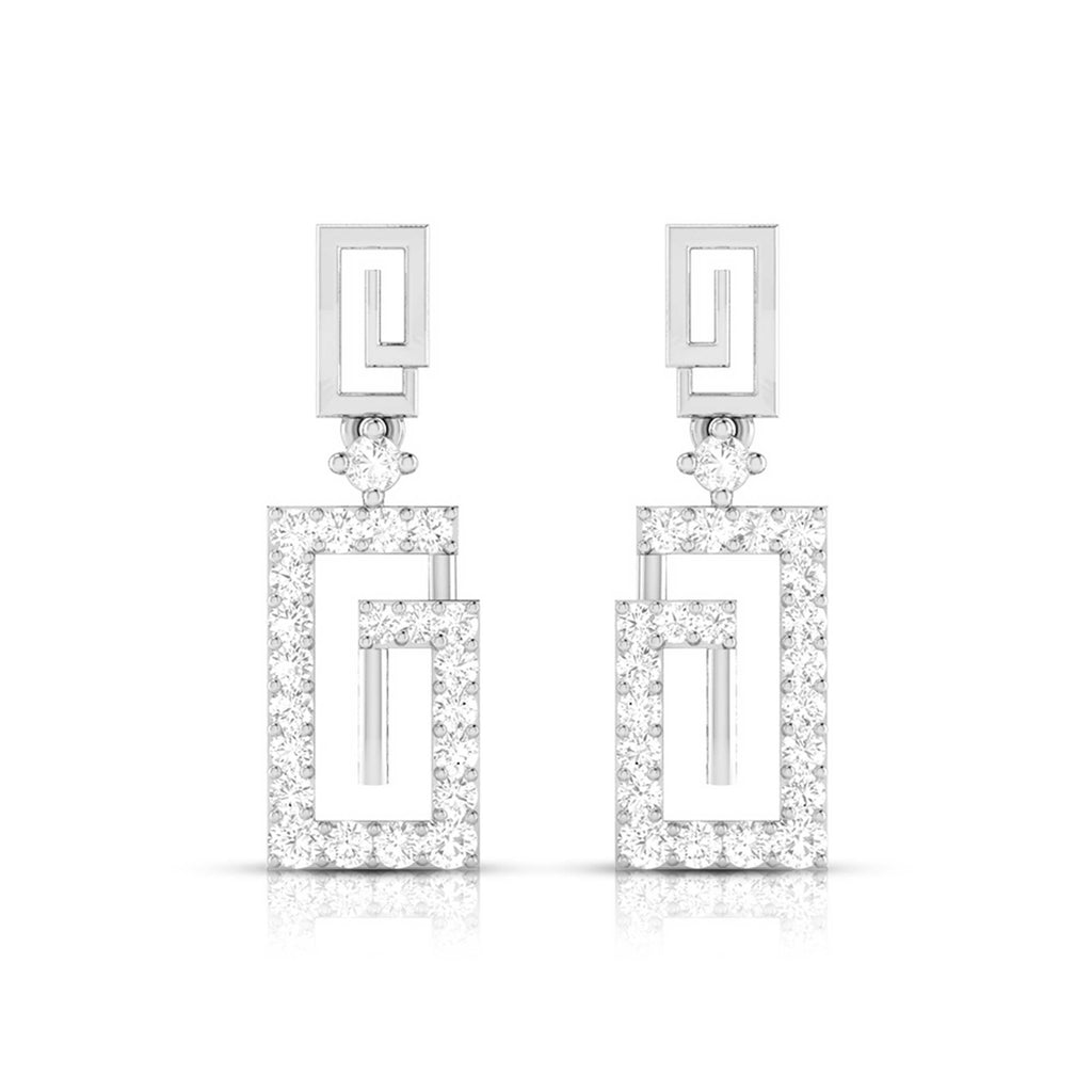 Jewelove™ Earrings SI IJ Designer Platinum Earrings with Diamonds for Women JL PT E N-31
