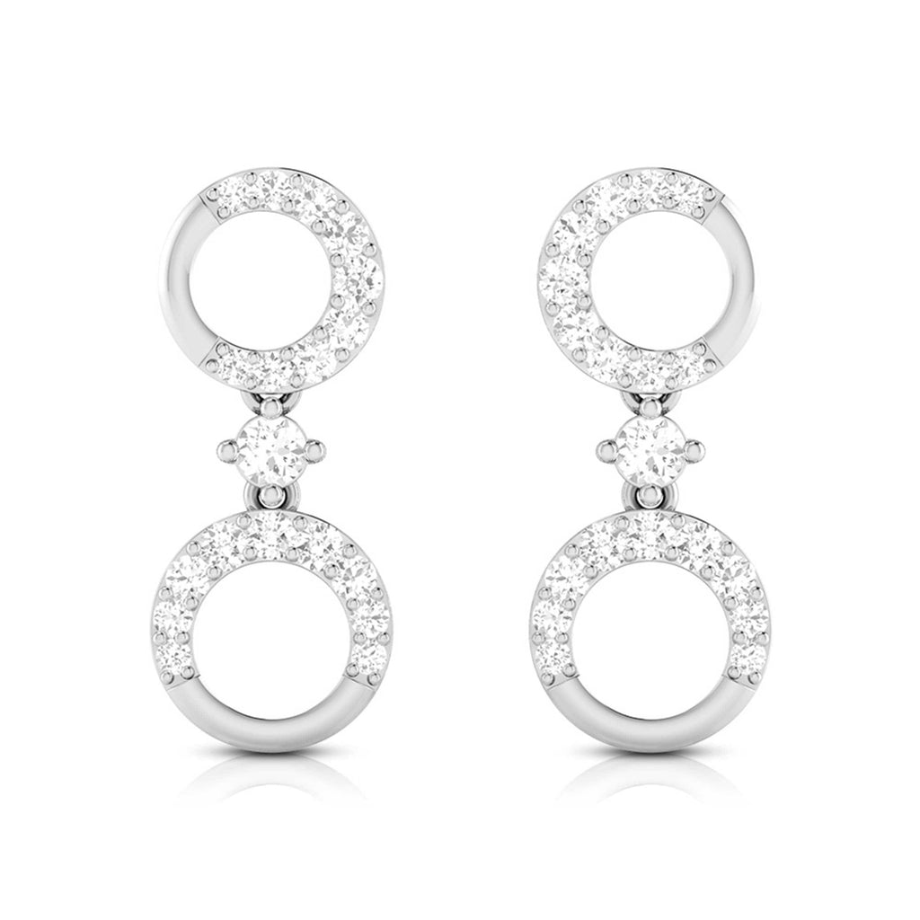 Jewelove™ Earrings SI IJ Designer Platinum Earrings with Diamonds for Women JL PT E N-36