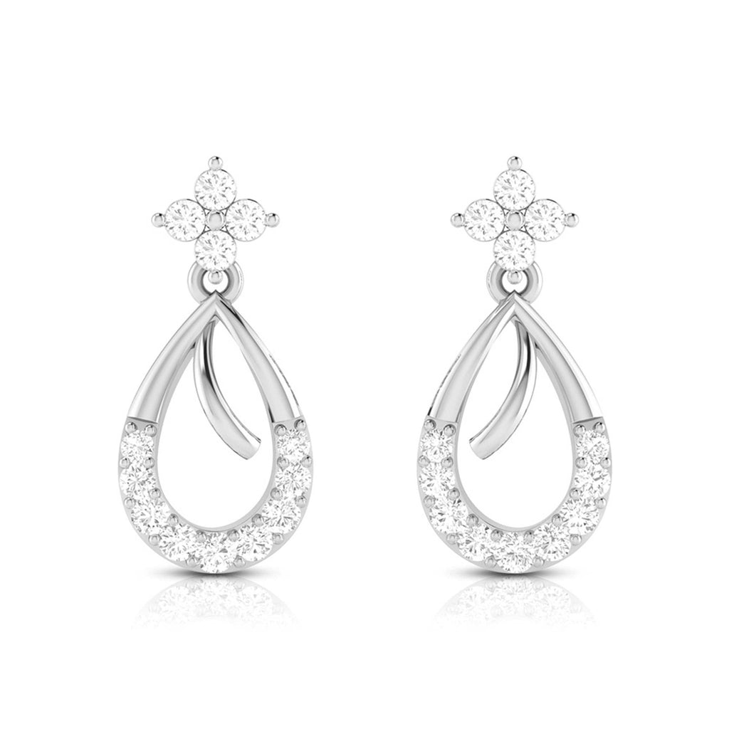 Jewelove™ Earrings SI IJ Designer Platinum Earrings with Diamonds for Women JL PT E N-41