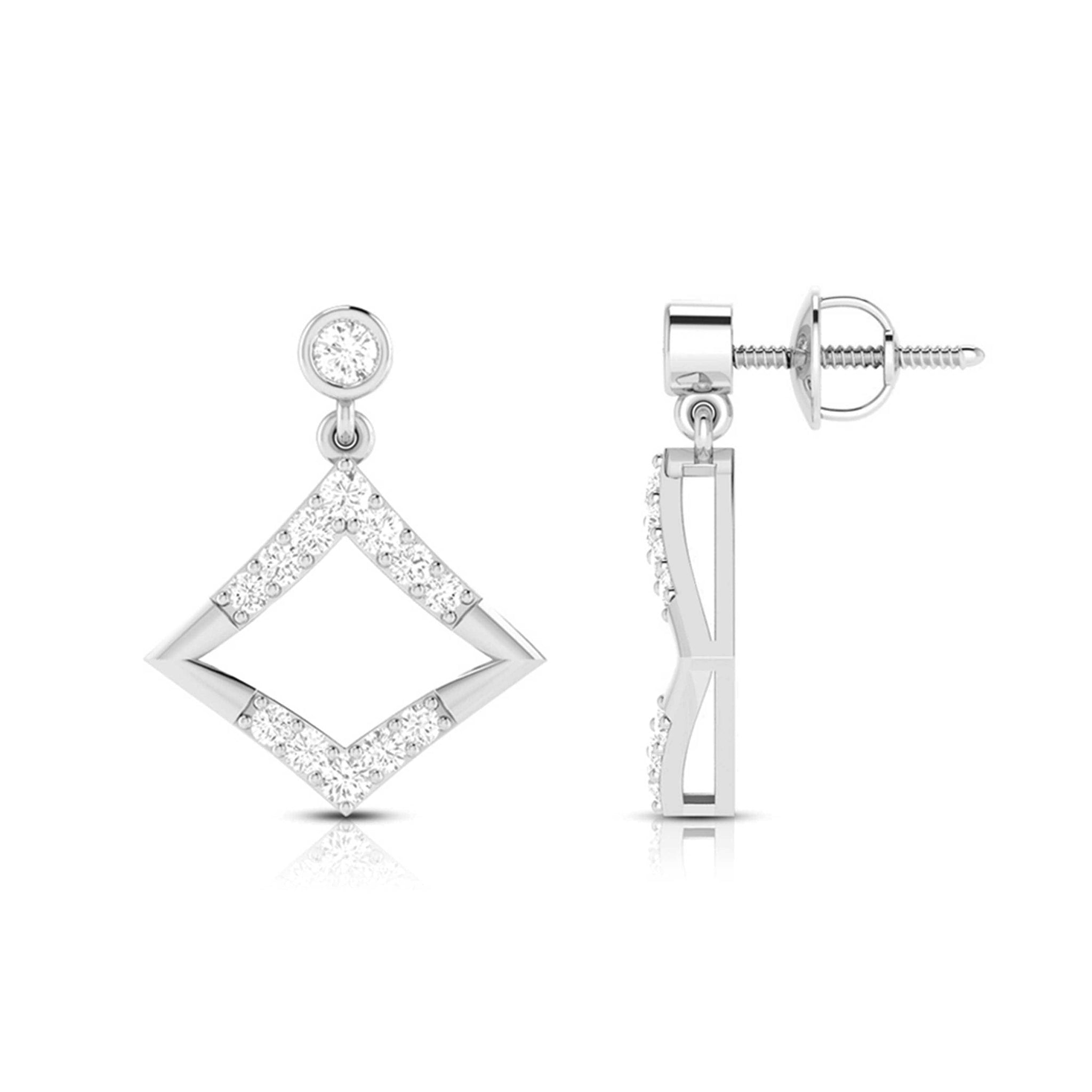 Jewelove™ Earrings Designer Platinum Earrings with Diamonds for Women JL PT E N-45