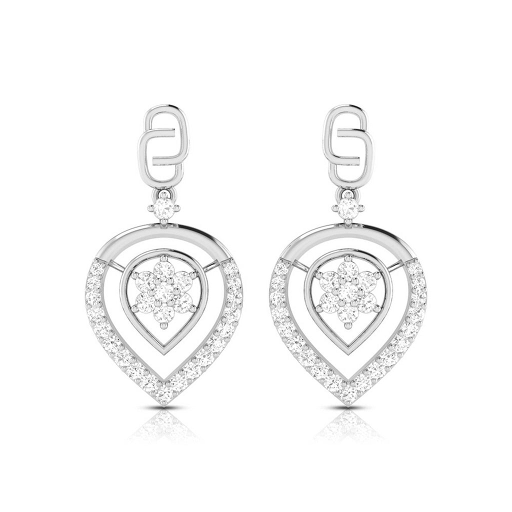 Jewelove™ Earrings SI IJ Designer Platinum Earrings with Diamonds for Women JL PT E N-47