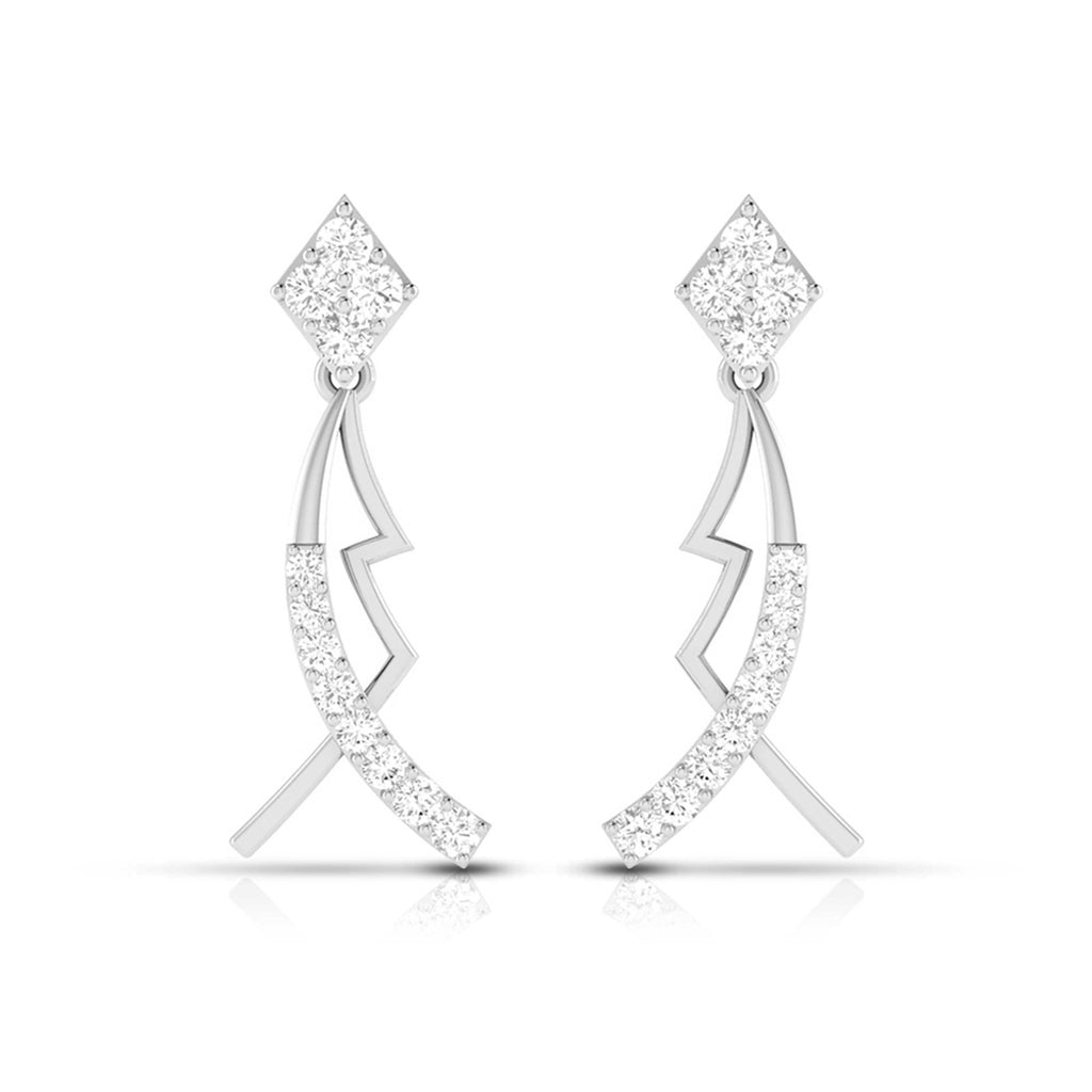 Jewelove™ Earrings SI IJ Designer Platinum Earrings with Diamonds for Women JL PT E N-49