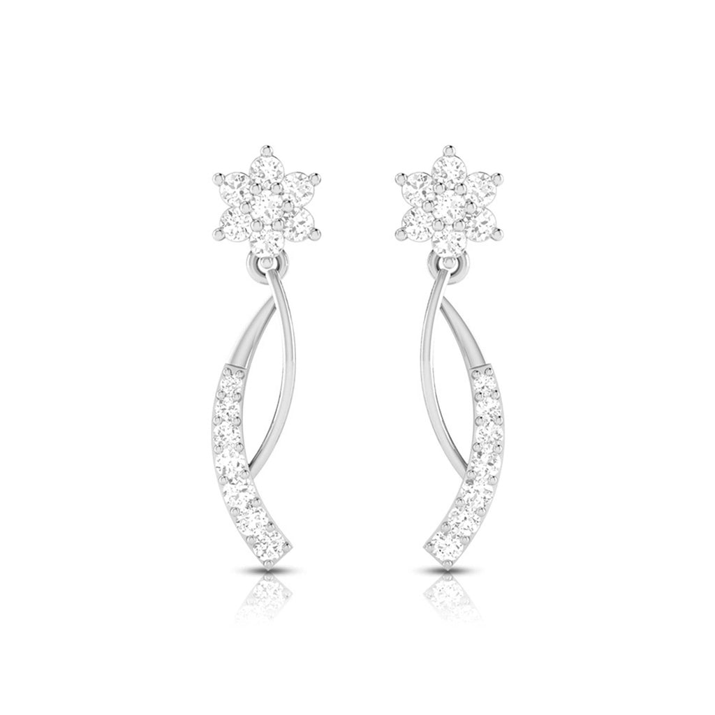 Jewelove™ Earrings SI IJ Designer Platinum Earrings with Diamonds for Women JL PT E N-5