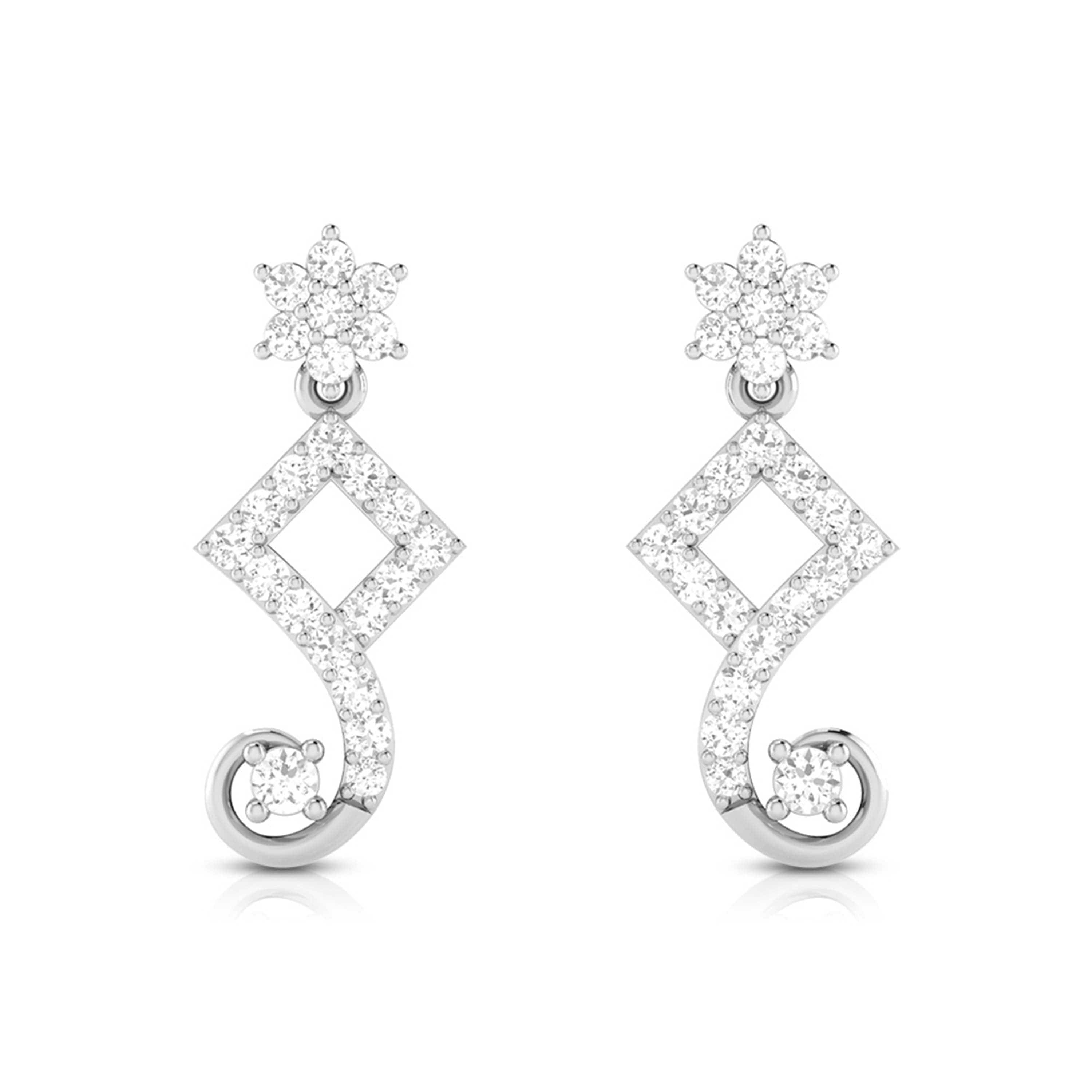 22K Gold 7 Stone Diamond Earrings For Women Close Setting  235DER109  in 7900 Grams