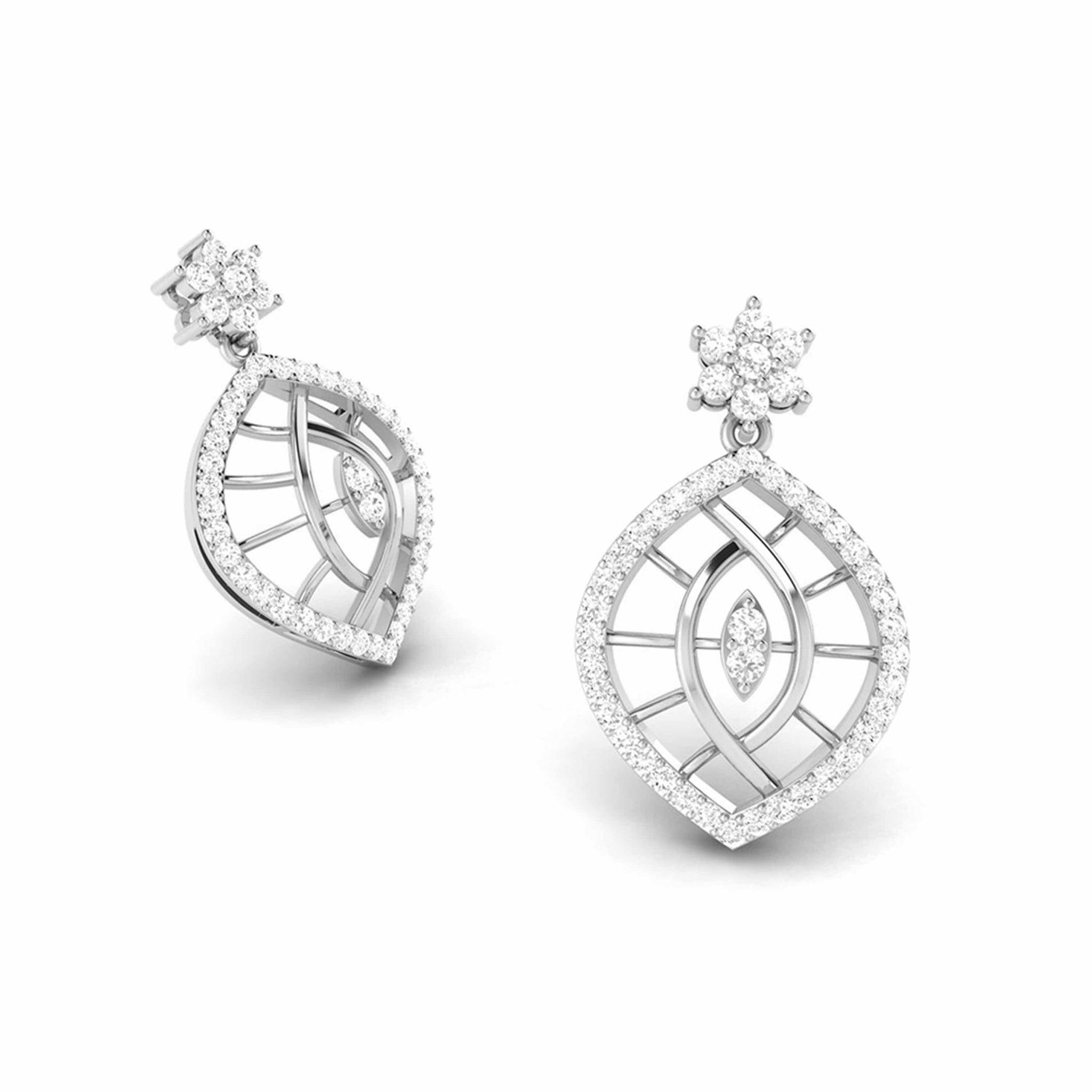 Jewelove™ Earrings Designer Platinum Earrings with Diamonds JL PT E NK-63