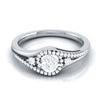 Jewelove™ Rings Designer Platinum Halo-Style Solitaire Engagement Ring JL PT R-13