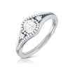 Jewelove™ Rings J VS / Women's Band only Designer Platinum Halo-Style Solitaire Engagement Ring JL PT R-13
