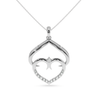 Jewelove™ Pendants SI IJ Designer Platinum Heart Diamond Pendant for Women JL PT P LC921