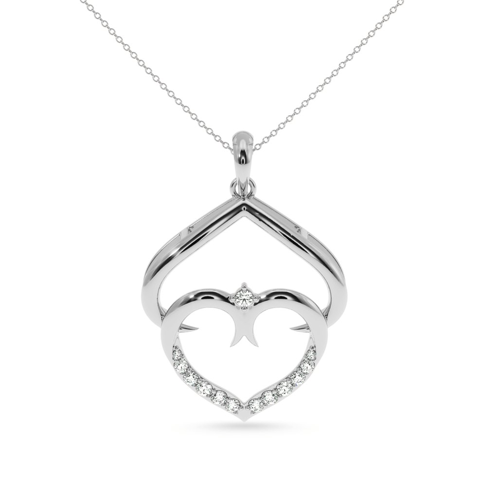 Jewelove™ Pendants SI IJ Designer Platinum Heart Diamond Pendant for Women JL PT P LC921