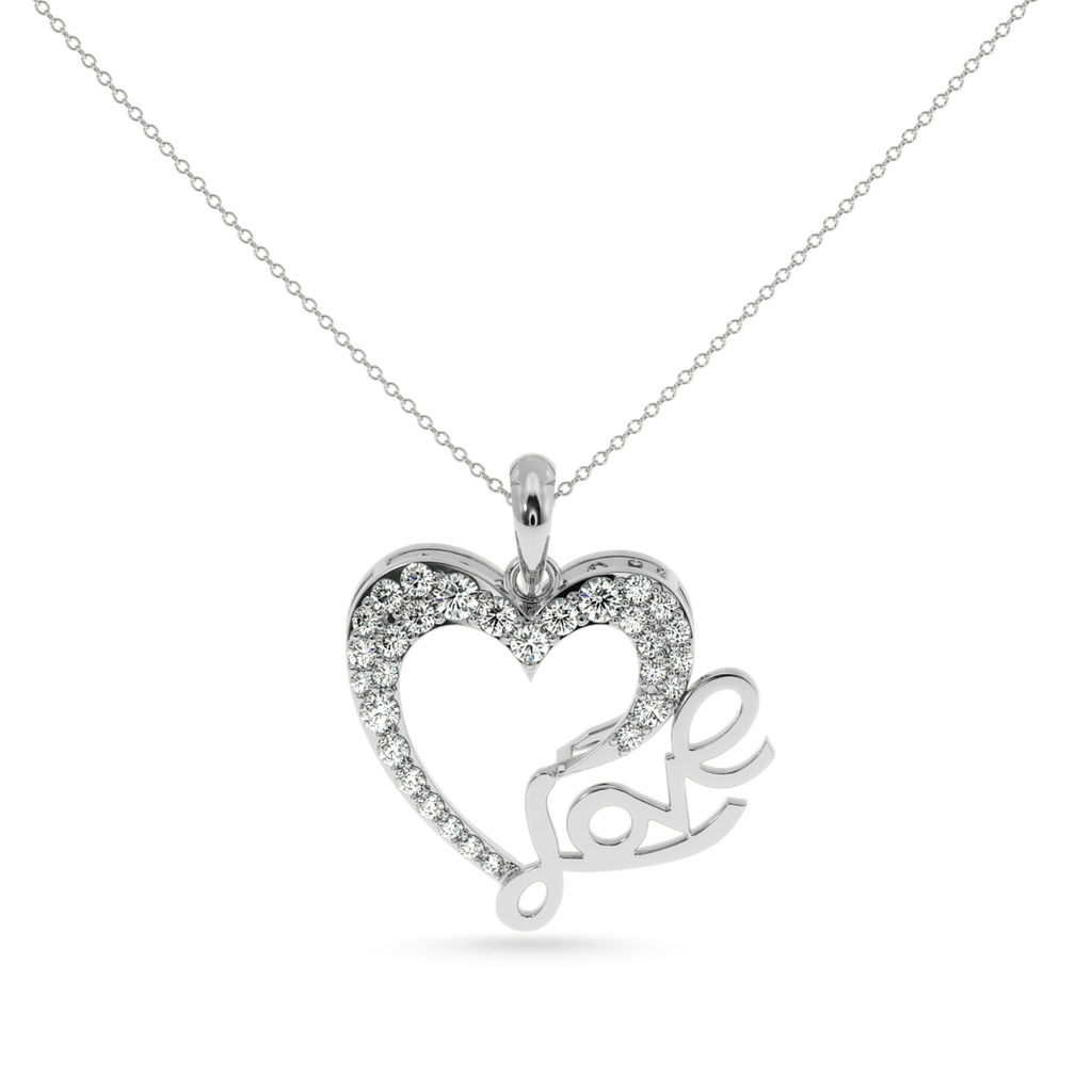 Jewelove™ Pendants SI IJ Designer Platinum Heart Diamond Pendant for Women JL PT P LC923