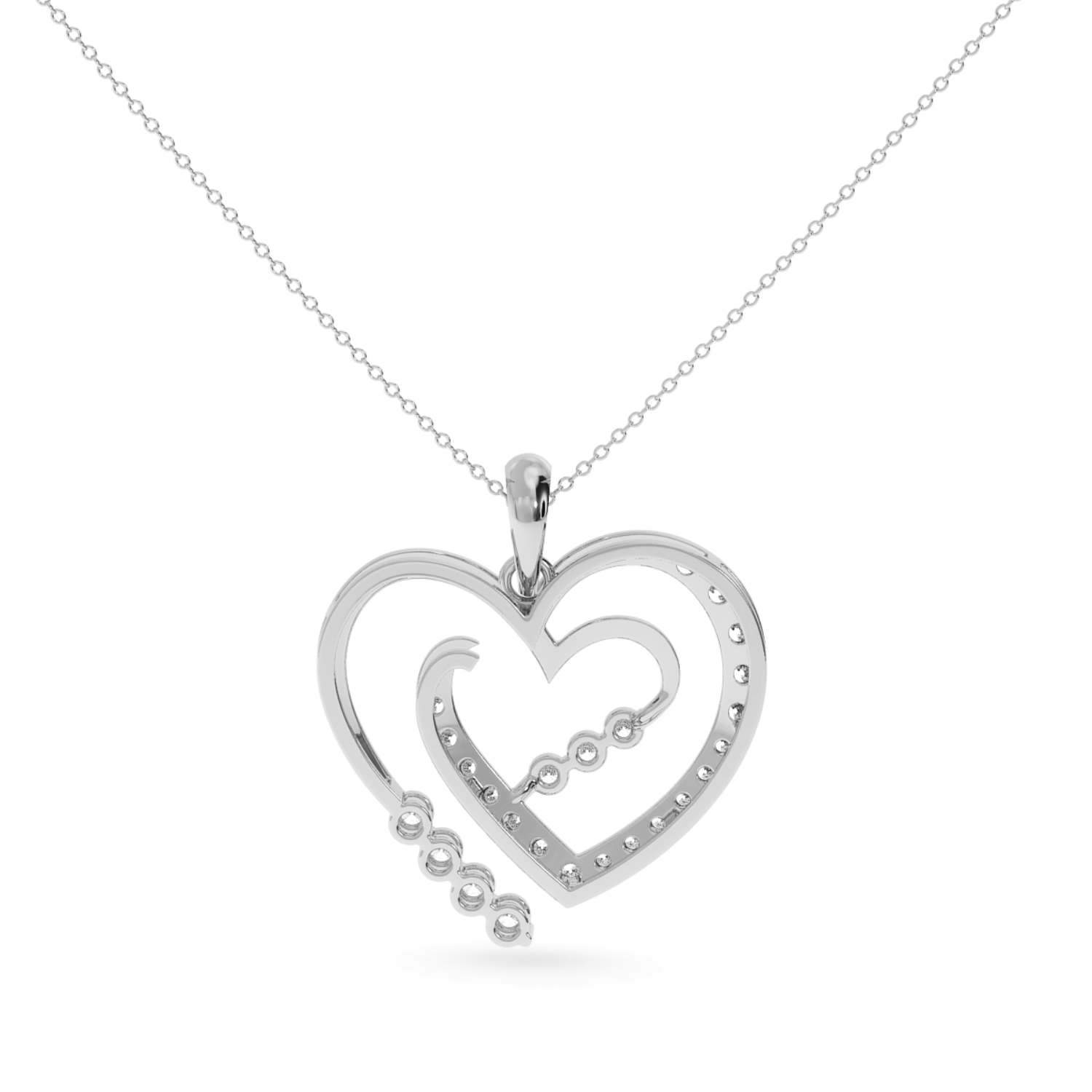 Designer Platinum Heart Diamond Pendant for Women JL PT P LC930