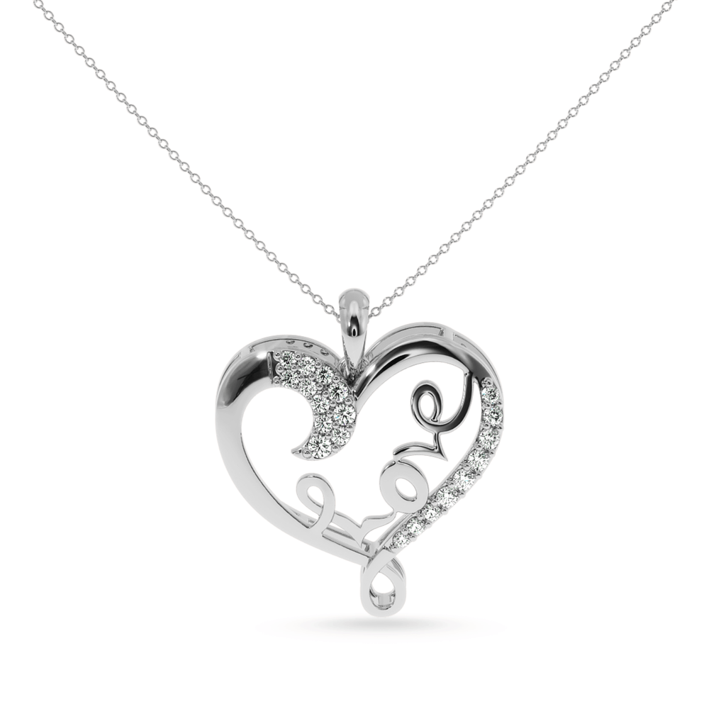 Jewelove™ Pendants SI IJ Designer Platinum Heart Diamond Pendant for Women JL PT P LC931