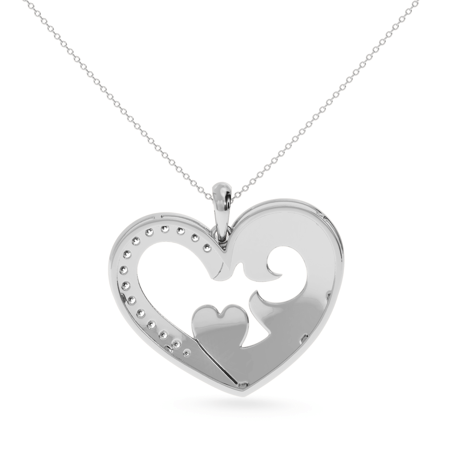Jewelove™ Pendants Designer Platinum Heart Diamond Pendant for Women JL PT P LC933