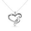 Jewelove™ Pendants SI IJ Designer Platinum Heart Diamond Pendant for Women JL PT P LC946
