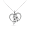 Jewelove™ Pendants SI IJ Designer Platinum Heart Diamond Pendant for Women JL PT P LC948