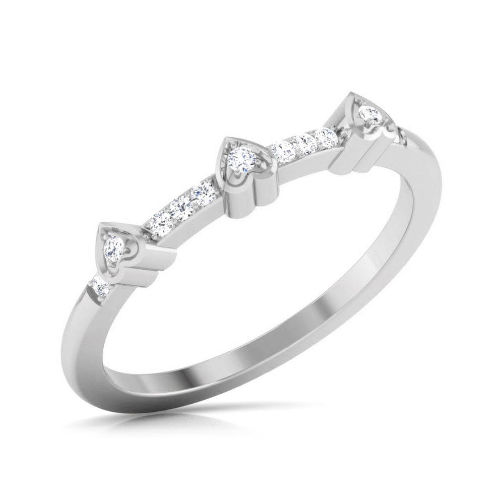 Jewelove™ Rings SI IJ / Women's Band only Designer Platinum Heart Diamond Ring for Women JL PT R 8170