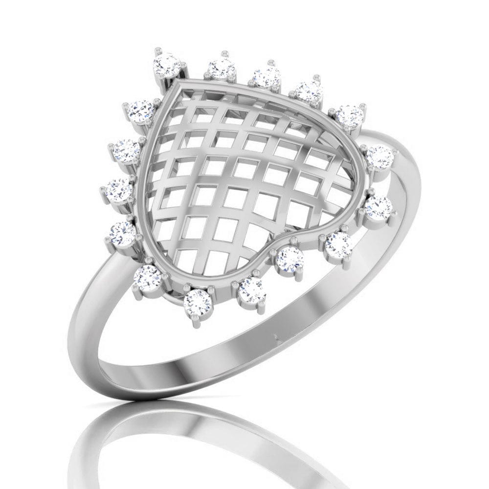 Jewelove™ Rings SI IJ / Women's Band only Designer Platinum Heart Diamond Ring for Women JL PT R 8207