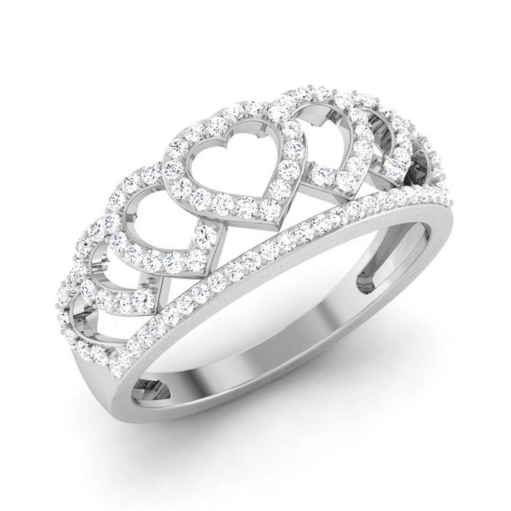 Jewelove™ Rings SI IJ / Women's Band only Designer Platinum Heart Diamond Ring JL PT R 8123