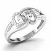 Jewelove™ Rings SI IJ / Women's Band only Designer Platinum Heart Diamond Ring JL PT R 8146