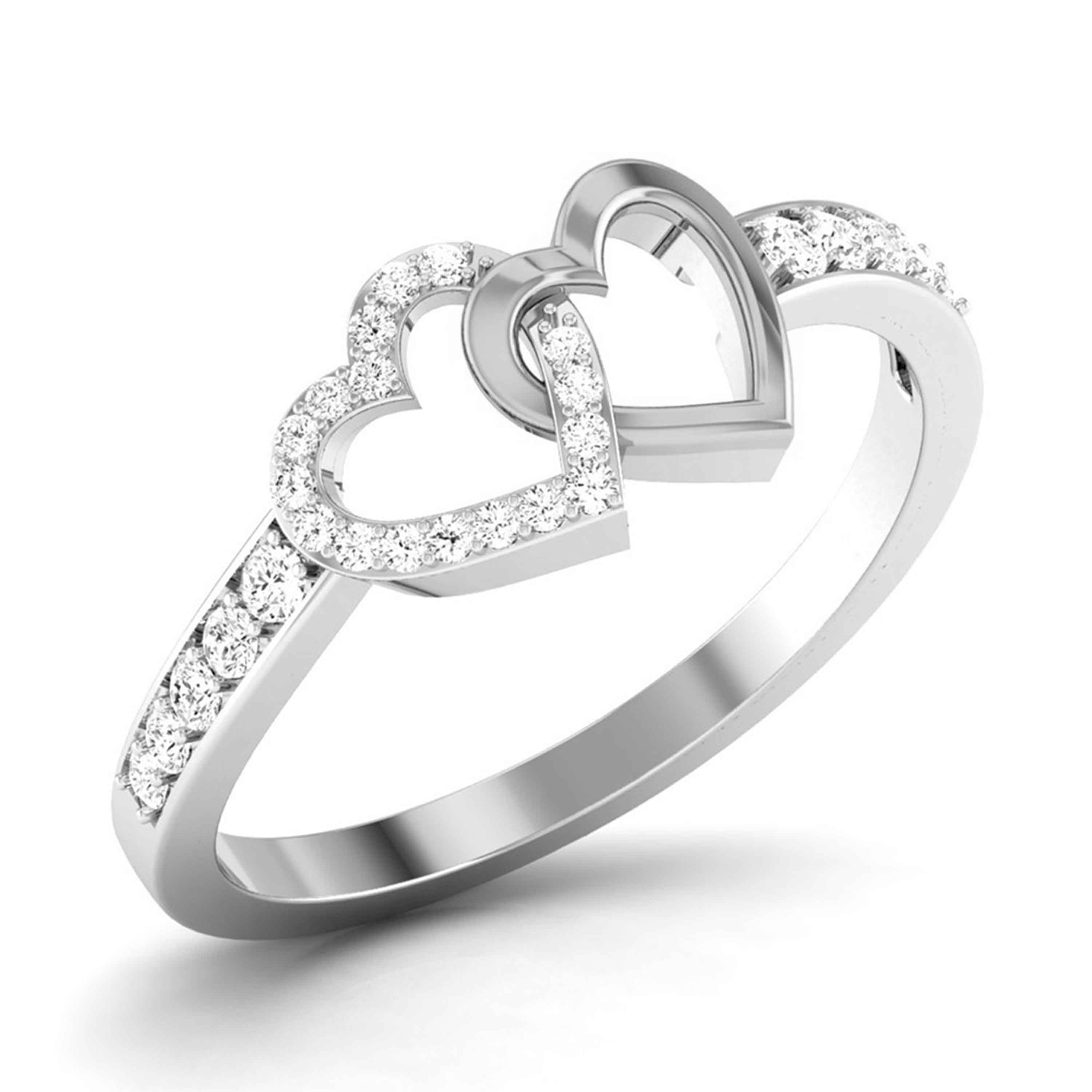 50-Pointer Heart Cut Solitaire Diamond Shank 18K Rose Gold Ring JL AU
