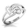 Jewelove™ Rings SI IJ / Women's Band only Designer Platinum Heart Diamond Ring JL PT R 8150