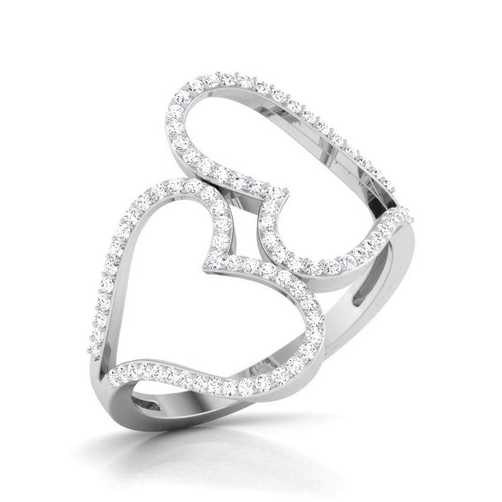 Jewelove™ Rings SI IJ / Women's Band only Designer Platinum Heart Diamond Ring JL PT R 8151