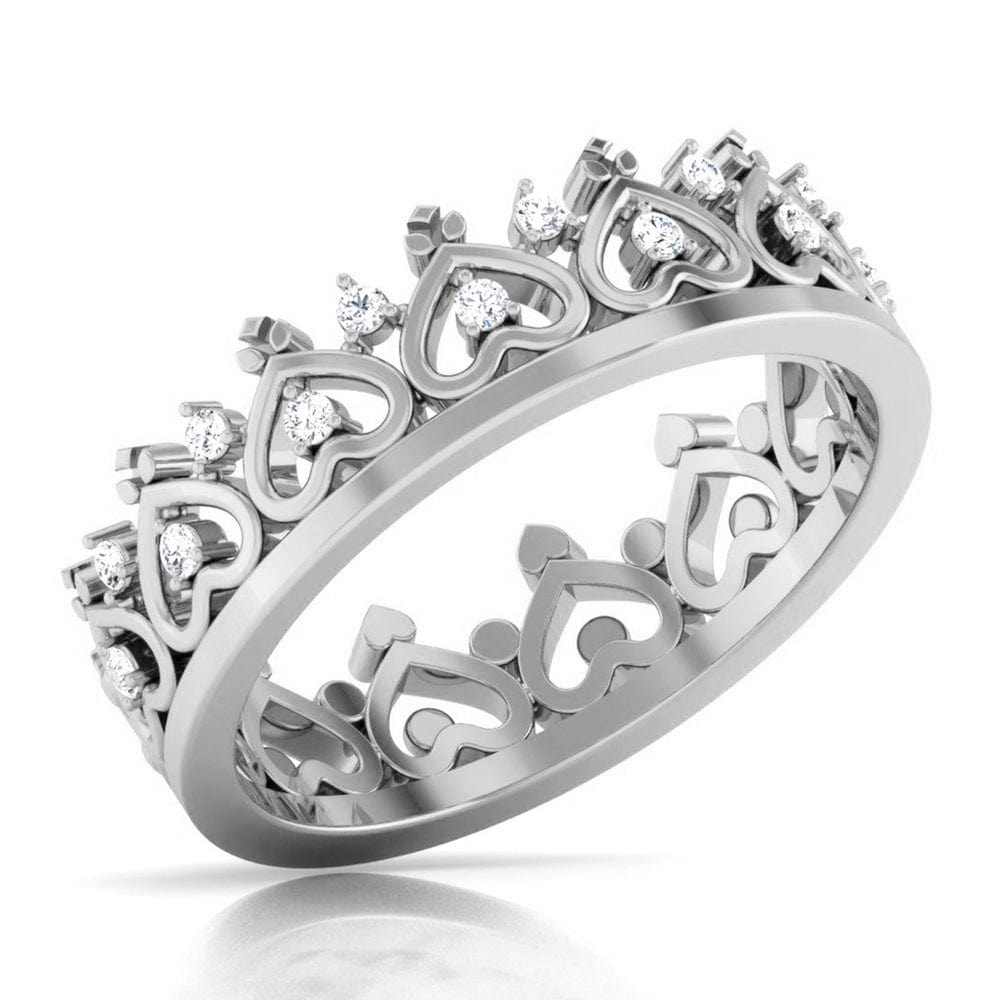 Jewelove™ Rings SI IJ / Women's Band only Designer Platinum Heart Diamond Ring JL PT R 8154