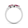 Jewelove™ Rings Women's Band only Designer Platinum Heart Ring with Heart Ruby JL PT R8205