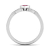 Jewelove™ Rings Women's Band only Designer Platinum Heart Ruby Ring for Women JL PT R8206