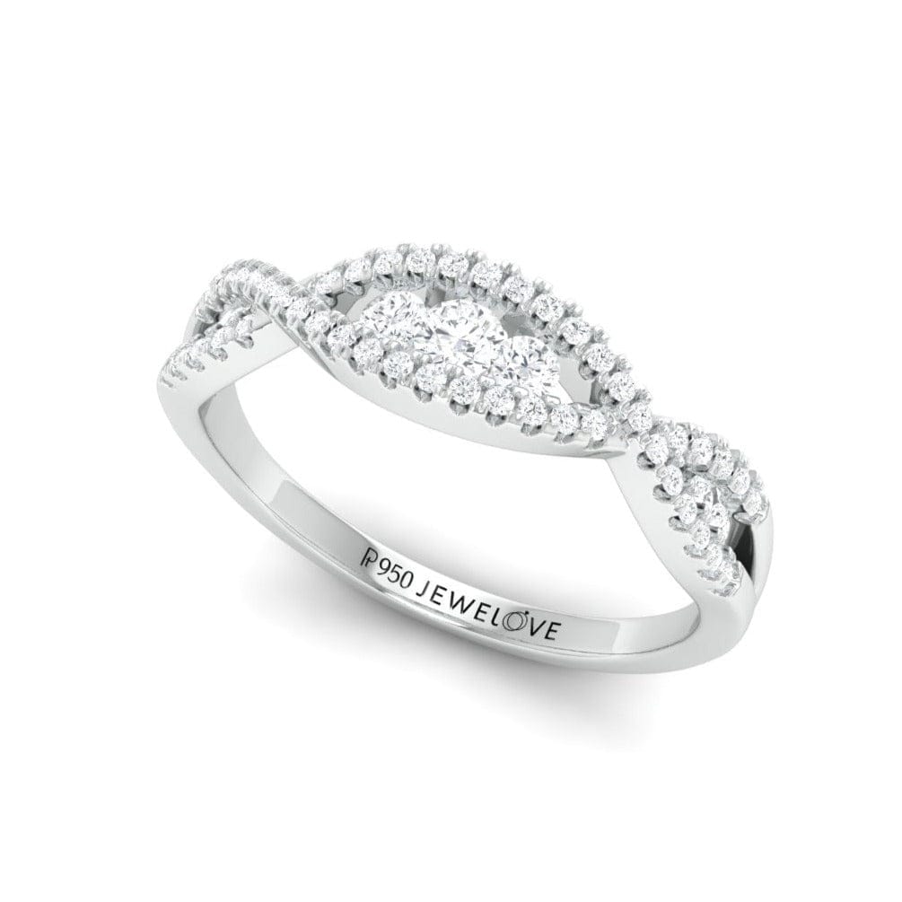 Jewelove™ Rings Women's Band only / SI IJ Designer Platinum Infinity Ring with Diamonds for Women JL PT 970