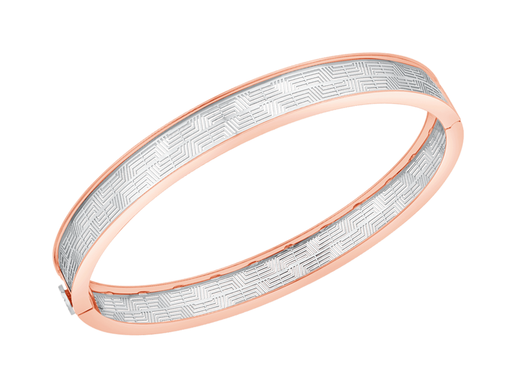 Designer Platinum Kada with Rose Gold Borders for Men JL PTB 0282
